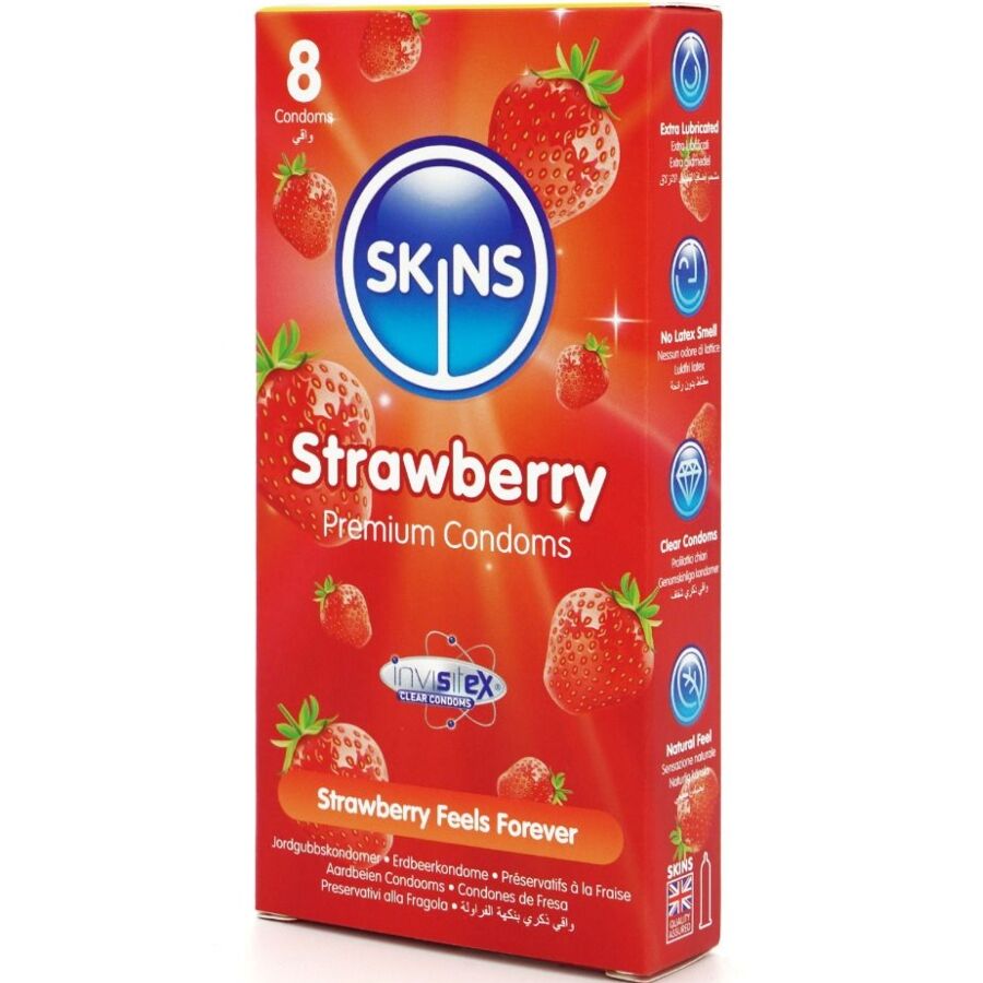 SKINS - STRAWBERRY PREMIUM CONDOMS PACK 8 - Image 2