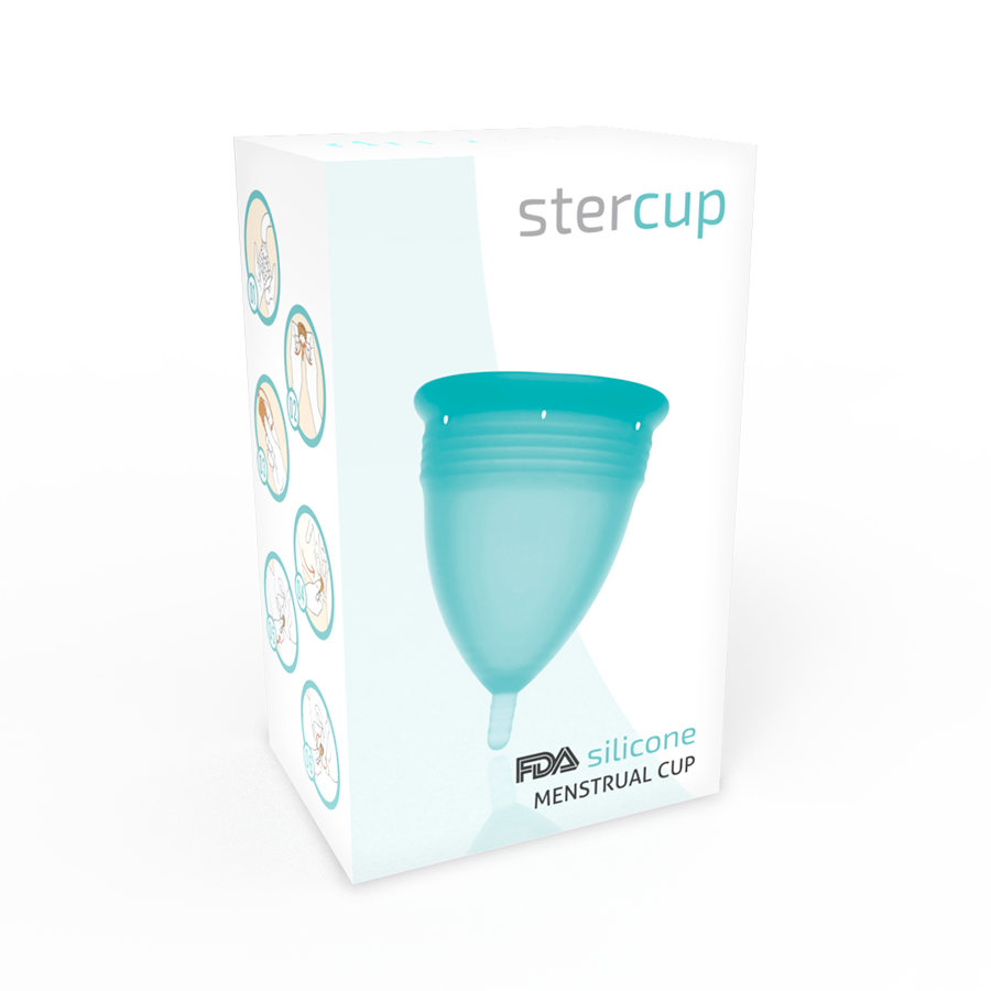 STERCUP - FDA SILICONE MENSTRUAL CUP AQUAMARINE - SIZE S - Image 4