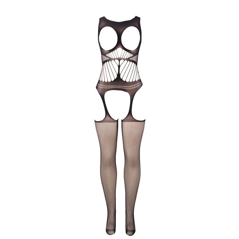 Subblime - 951900 Bodystocking Résille Sans Fourrure Avec Coque Et Épaules Ouvertes Noir Taille Unique - Image 3