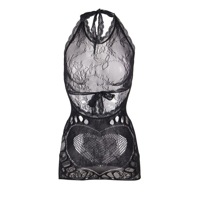 Subblime - 952075 Robe Courte En Résille Avec Détail Dos Et Coeur Noir Taille Unique - Image 4