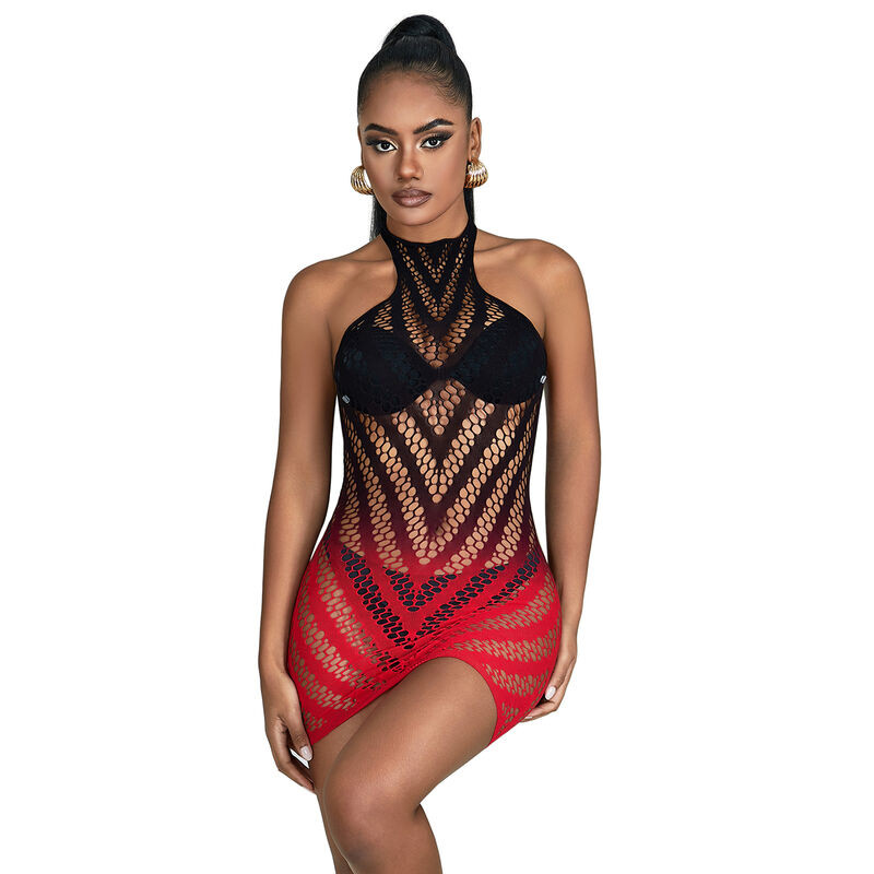 Subblime - 952242 Robe Résille Élastique Dégradé Rouge Et Noir Taille Unique - Image 5