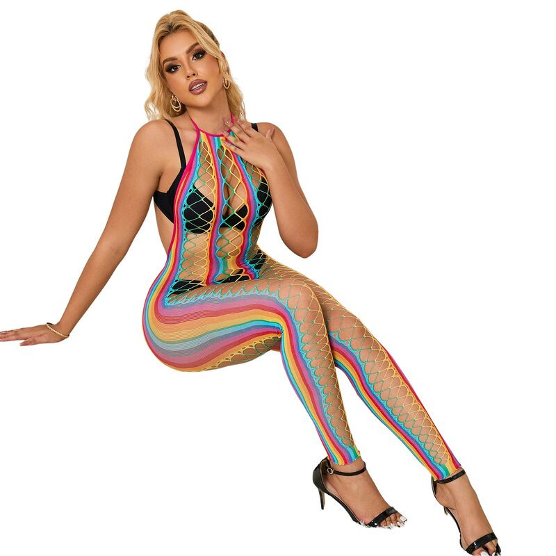 Subblime - 952358 Bodystocking Col Dos Nu En Maille Arc-En-Ciel Xs/M - Image 5