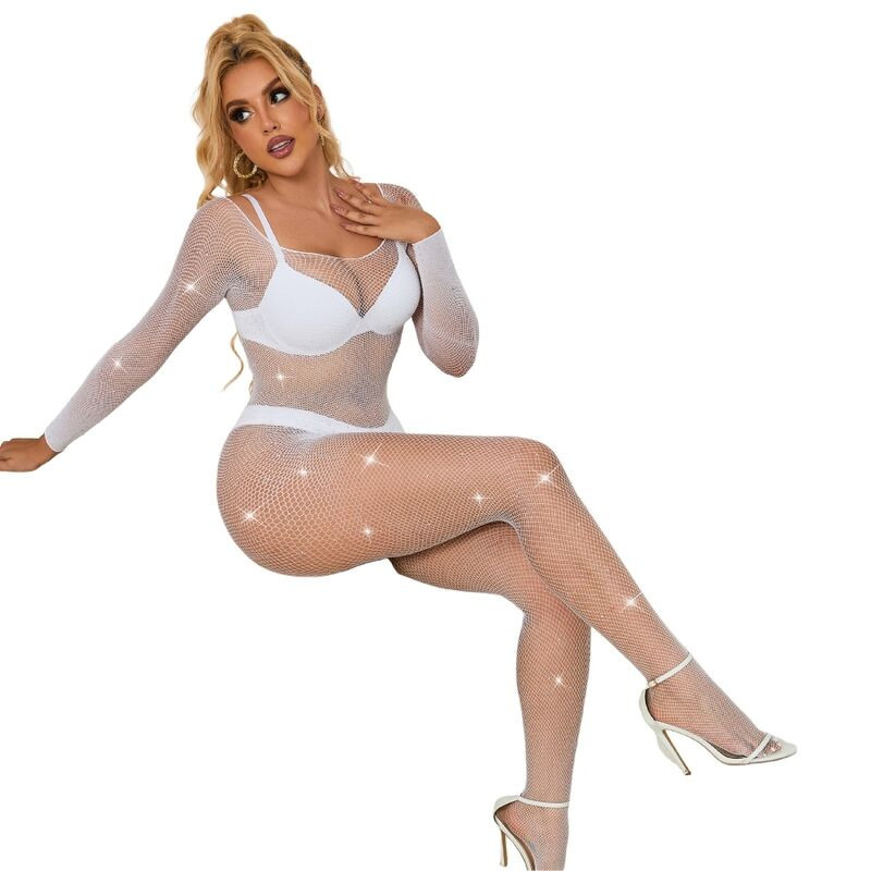 Subblime - 952396 Bodystocking Resille Avec Losanges Manches Longues Blanc Taille Unique - Image 3
