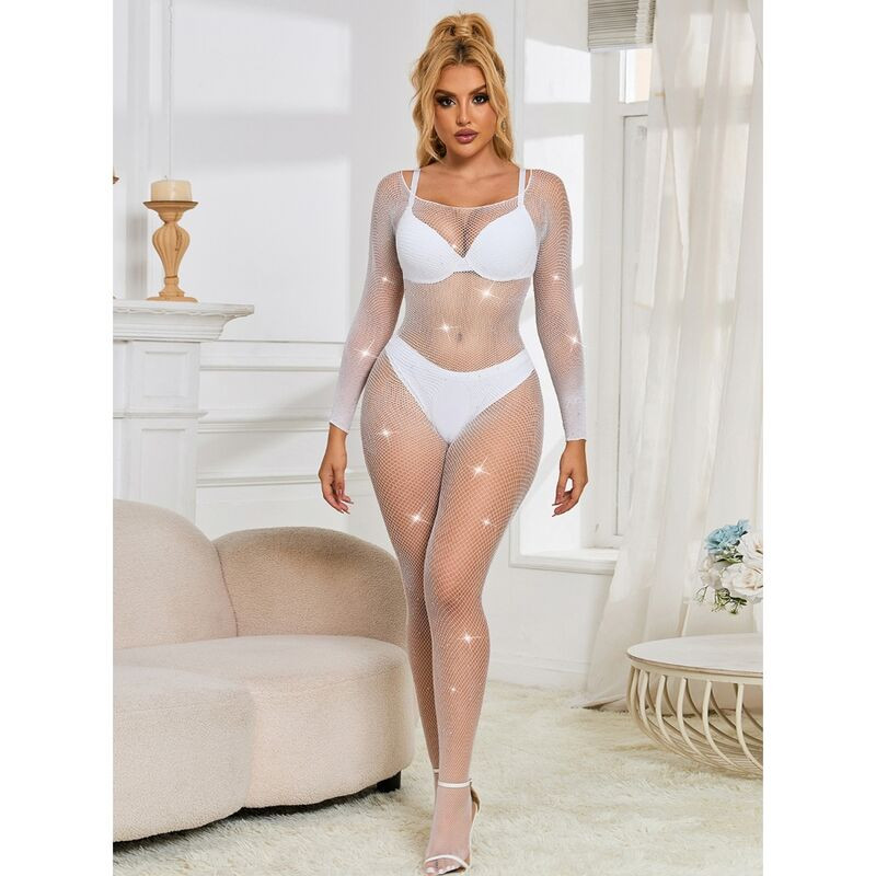 Subblime - 952396 Bodystocking Resille Avec Losanges Manches Longues Blanc Taille Unique - Image 4