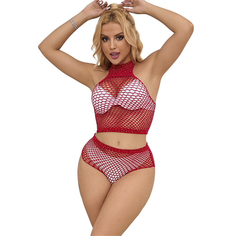 SUBBLIME - 952402 FISHNET SET WITH PINK DIAMONDS ONE SIZE - Image 4