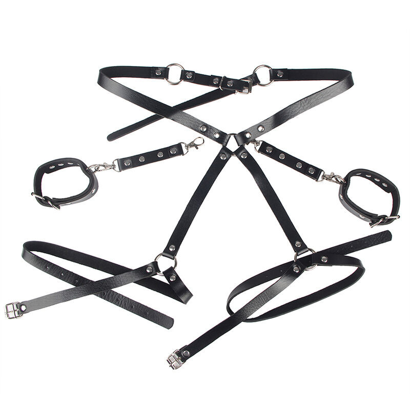 SUBBLIME - 953690 HANDCUFFS WITH BONDAGE BELT BLACK ONE SIZE - Image 4