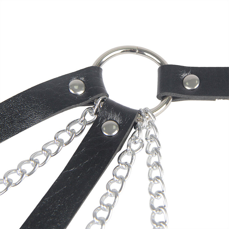 SUBBLIME - 953713 PUNK BONDAGE BELT METAL BUCKLE BLACK ONE SIZE - Image 5