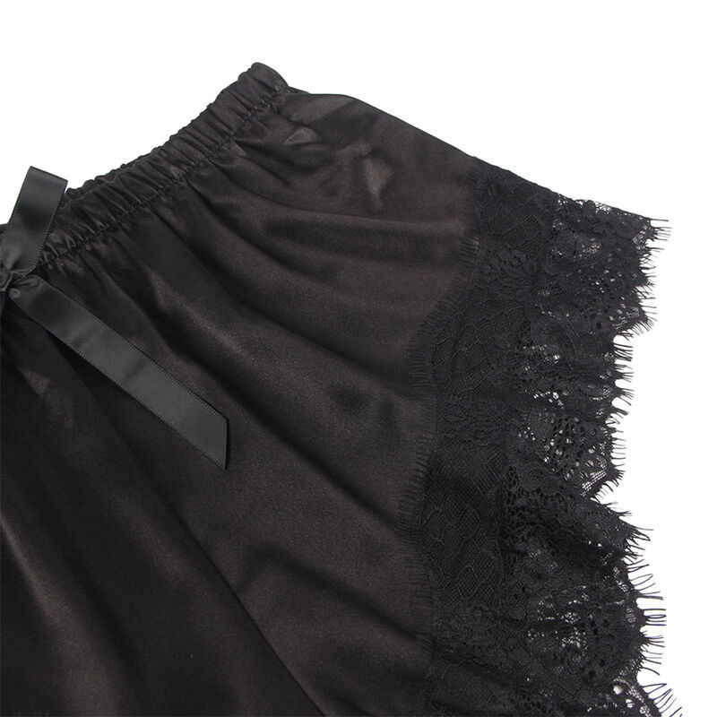 SUBBLIME - 953942 CHEMISE DE NUIT DÉCONTRACTÉE EN SOIE + PANTALON EN DENTELLE NOIR L/XL - Image 5