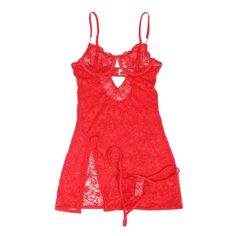 Subblime - 954208 Babydoll En Dentelle À Bretelles Réglables Rouge S/M - Image 4