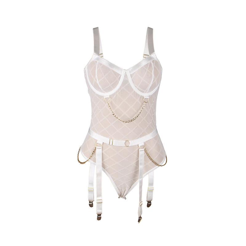 Subblime - 954284 Body Avec Chaînes + Porte-Jarretelles Blanc S/M - Image 5