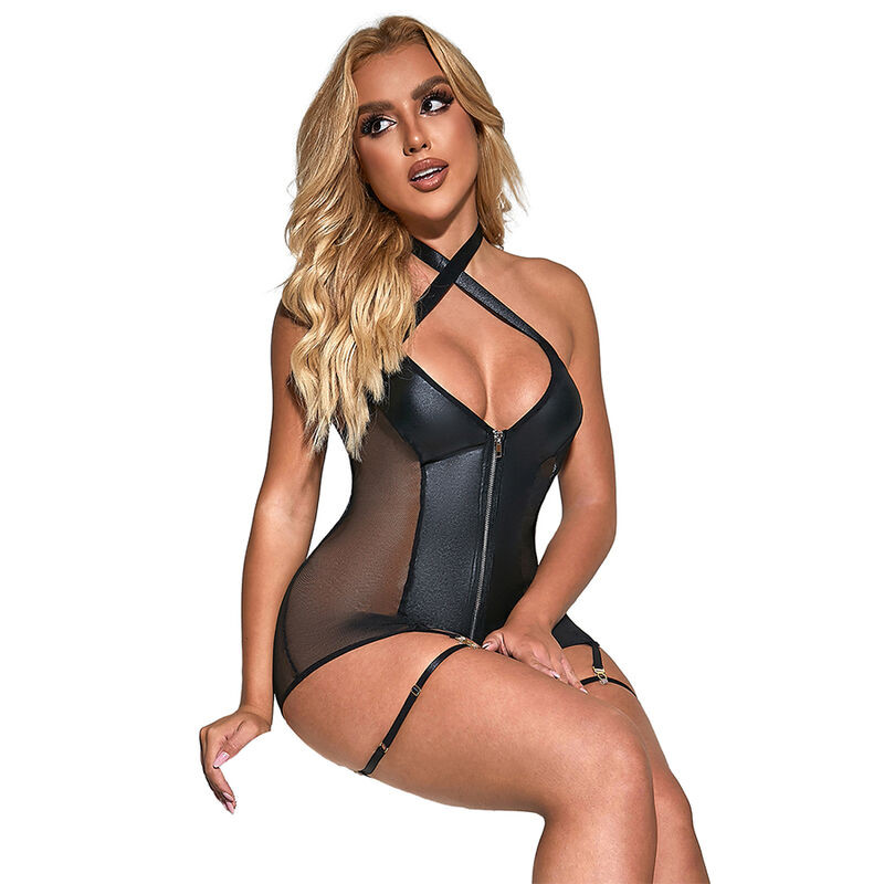 Subblime - 954444 Robe Sexy En Maille Cuir Noir S/M - Image 3