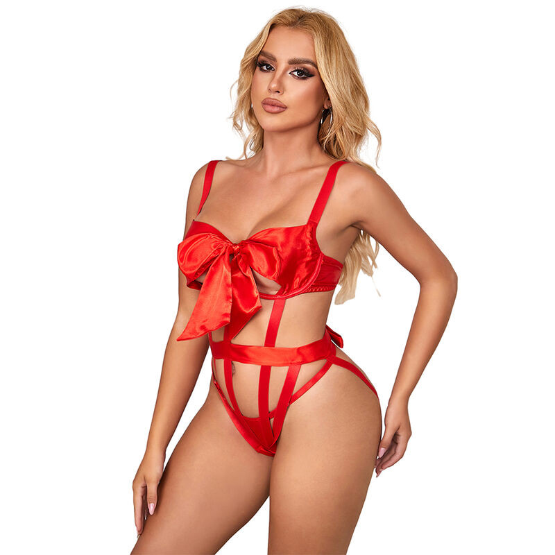 SUBBLIME - 954468 SEXY OPENWORK BODY WITH BOW RED - Image 3