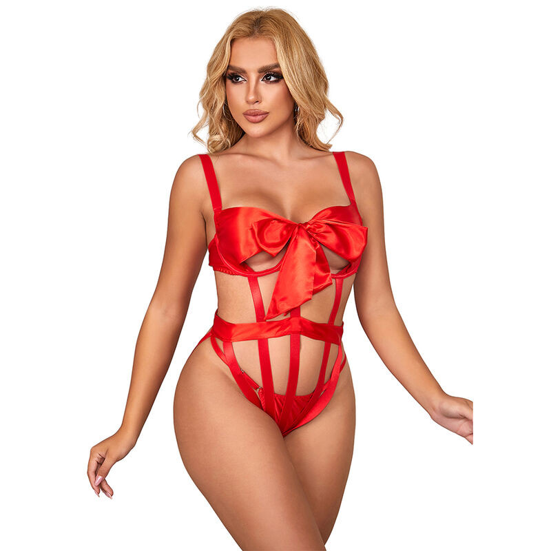 SUBBLIME - 954468 SEXY OPENWORK BODY WITH BOW RED - Image 6