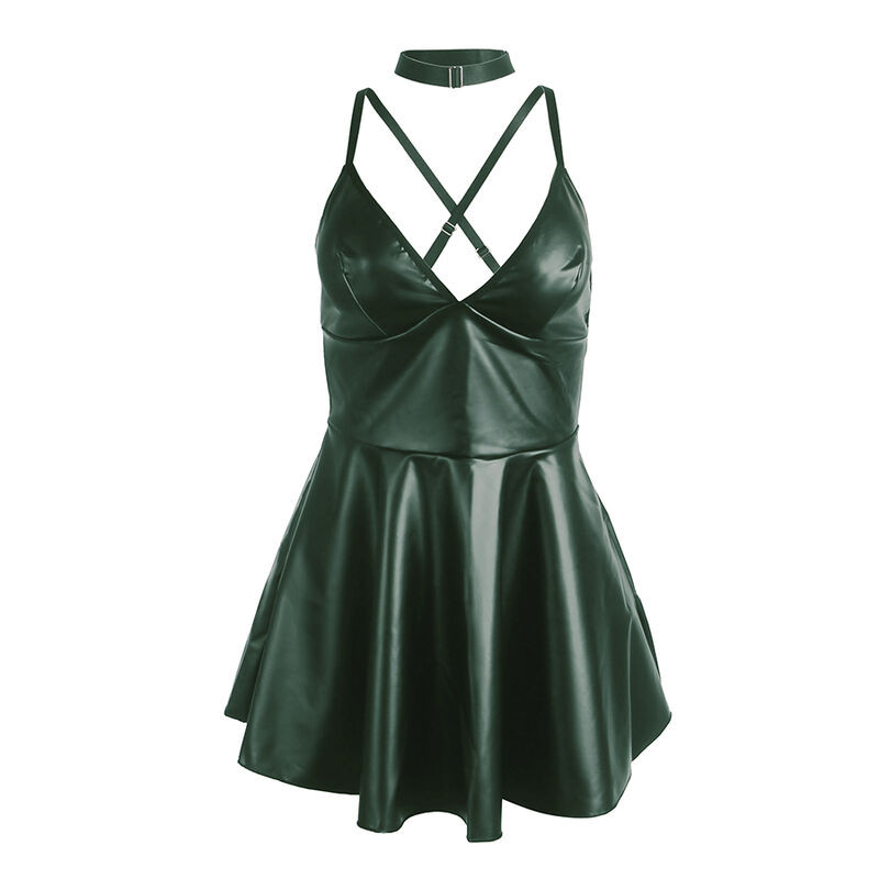 Subblime - 955441 Robe À Bretelles En Cuir Vert L/Xl - Image 5