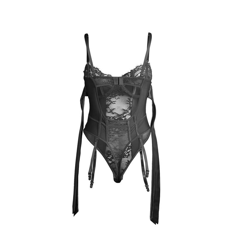 Subblime - 955496 Body En Dentelle Avec Nœuds Et Jarretelles Noir S/M - Image 5