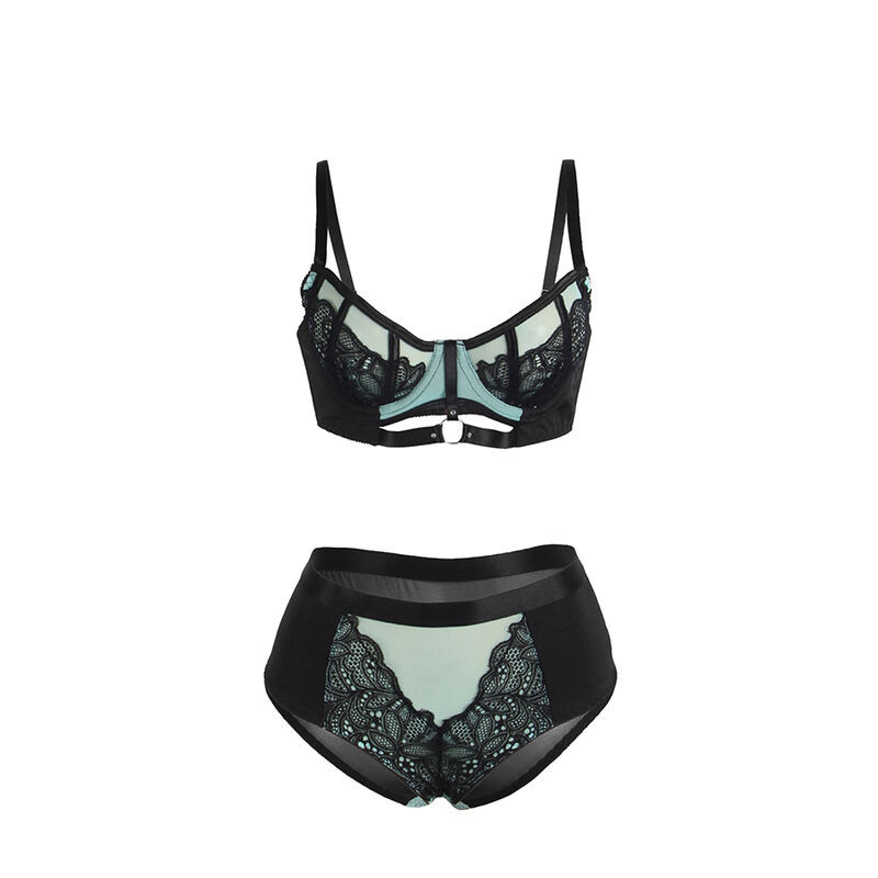 Subblime - 955564 Ensemble Soutien-Gorge À Fermeture Éclair En Cuir Verni Vert L/Xl - Image 5