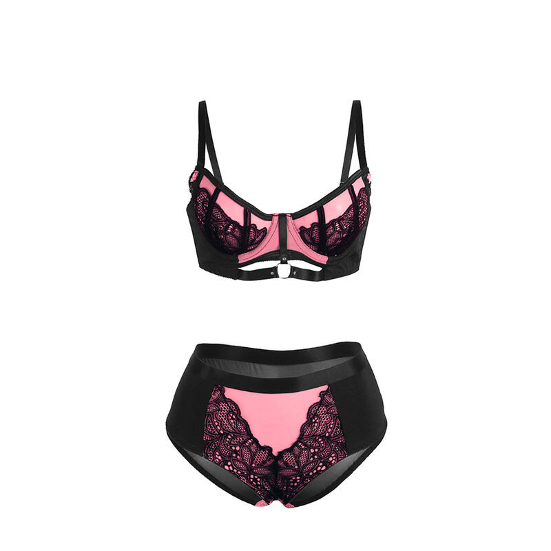 Subblime - 955588 Ensemble Soutien-Gorge En Cuir Verni Rose Avec Fermeture Éclair L/Xl - Image 5