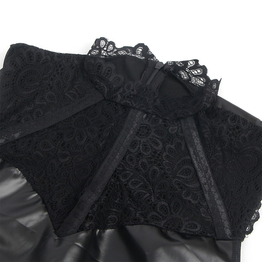 Subblime - 957544 Robe En Cuir Col Dentelle Noire S/M - Image 10