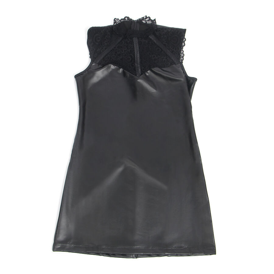 Subblime - 957544 Robe En Cuir Col Dentelle Noire S/M - Image 4
