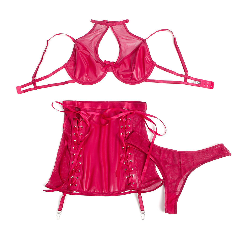 Subblime - 957605 Ensemble Soutien-Gorge Et Jupe En Cuir Rouge S/M - Image 10