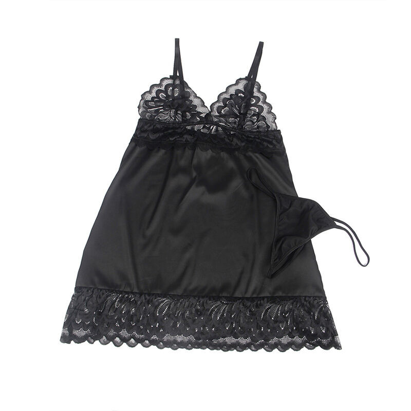 Subblime - Babydoll Avec Poitrine Imprimé Fleuri Noir S/M - Image 4