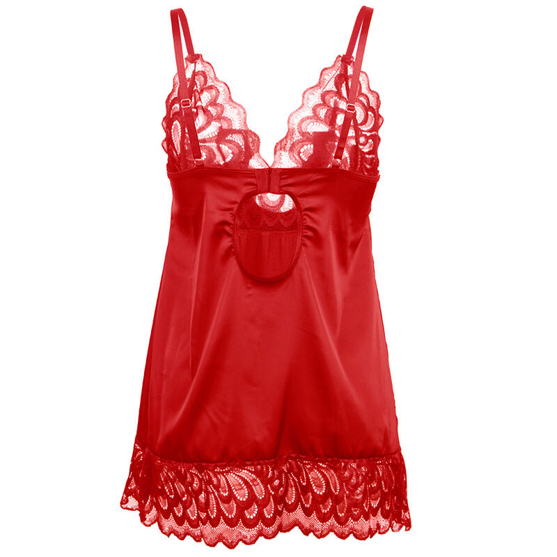 Subblime - Babydoll En Satin Avec Dentelle Rouge S/M - Image 5