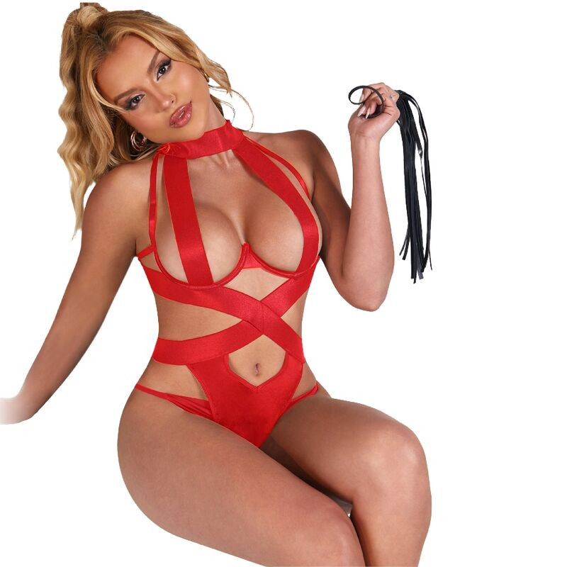 Subblime - Body Licol Sexy Avec Harnais Rouge S/M - Image 8