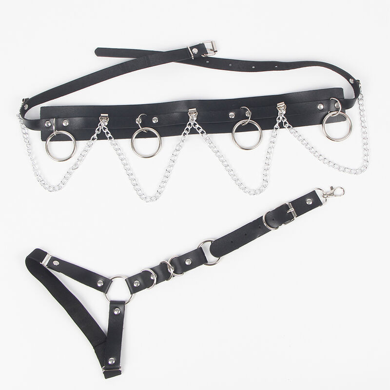 Subblime - Harnais Ceinture Et Jarretières Avec Anneaux Et Chaîne Détail Taille Unique - Image 4