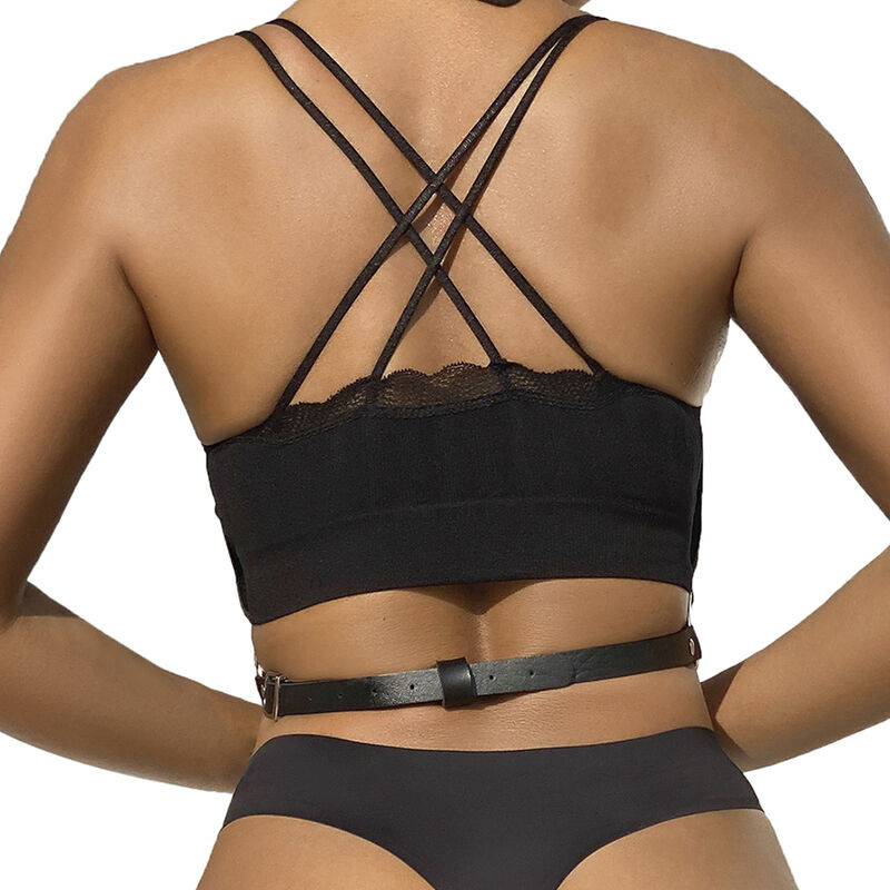 Subblime - Harnais Poitrine Chaîne S En Cuir Noir Taille Unique - Image 3
