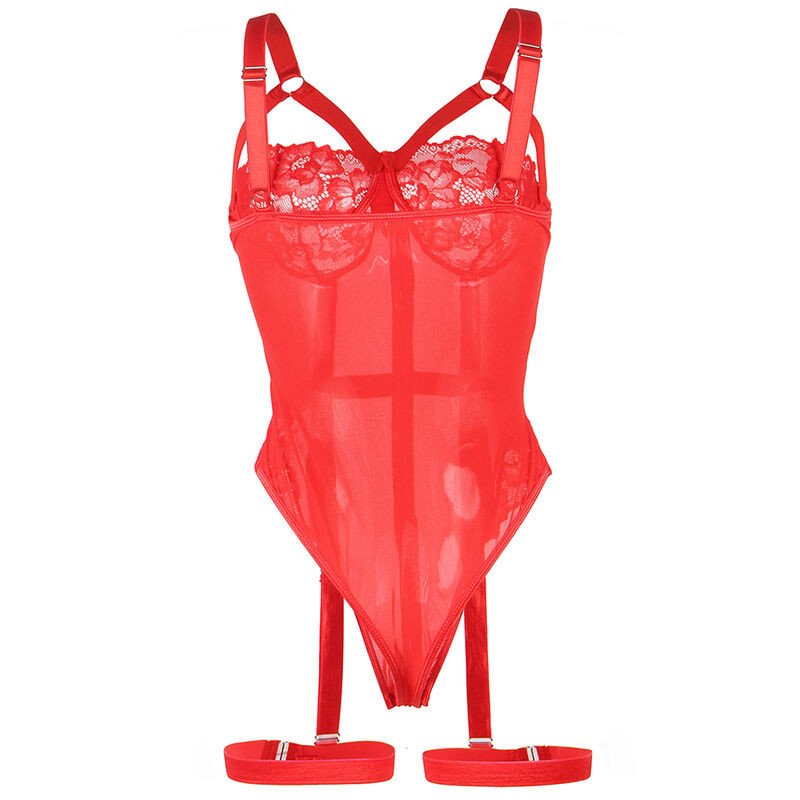 Subblime - Teddy Avec Jarretière Détail Poitrine Rouge S/M - Image 10