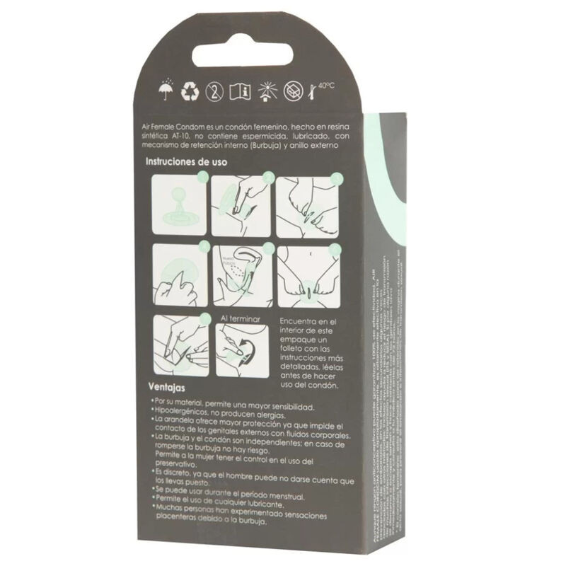 UNIQ - AIR LATEX FREE FEMALE CONDOM 3 UNITS - Image 2
