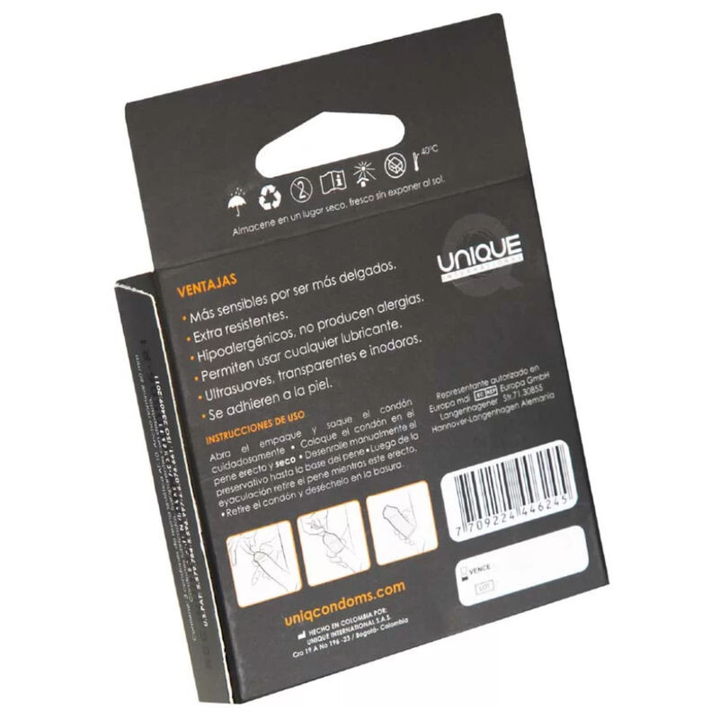 UNIQ - CLASSIC LATEX FREE CONDOMS 3 UNITS - Image 2