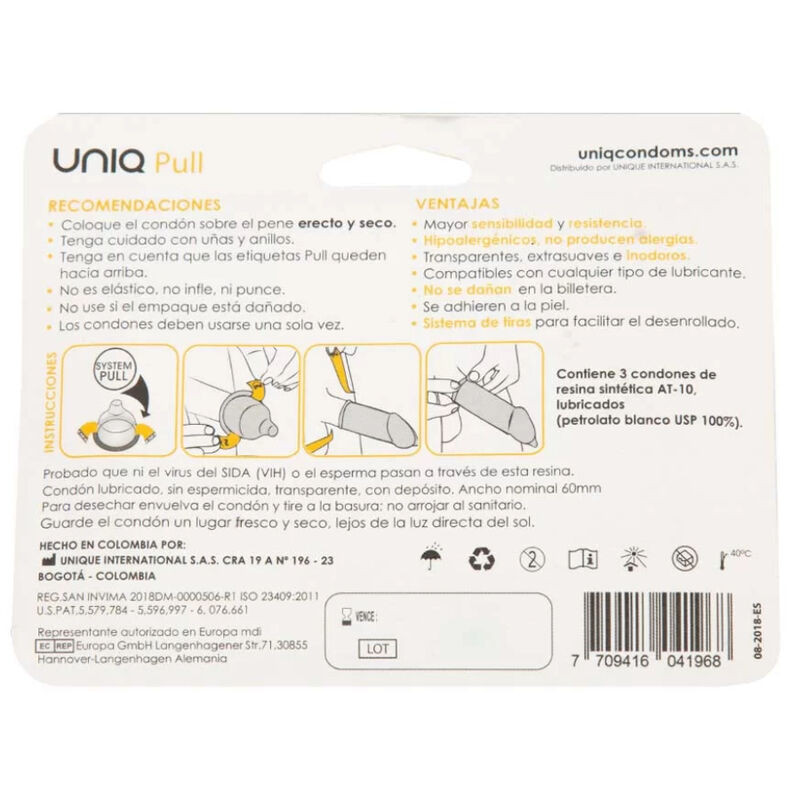 Uniq - Préservatifs Sans Latex Avec Bandes Pull 3 Unités - Image 2
