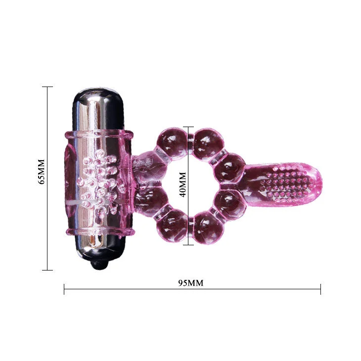 Baile - Silicone Ring 10 Tongue Rhythms With Pink Vibration - Image 9