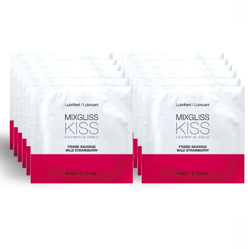 Mixgliss - Lubrifiant Base D'eau Saveur Fraise 12 Unidose 4 Ml
