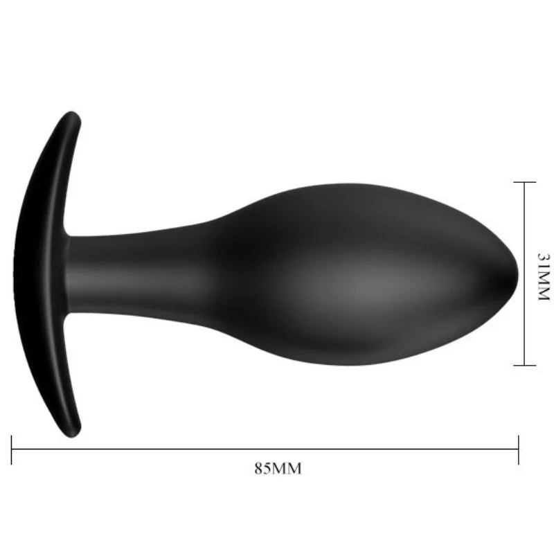 Pretty Love - Anal Plug Anker Van Silicone 8.5 Cm Zwart - Image 6