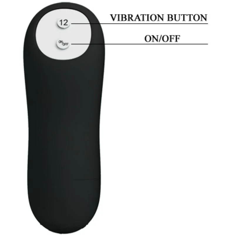 PRETTY LOVE - SILICONE ANAL PLUG PENIS FORM AND 12 VIBRATION MODES BLACK - Image 6