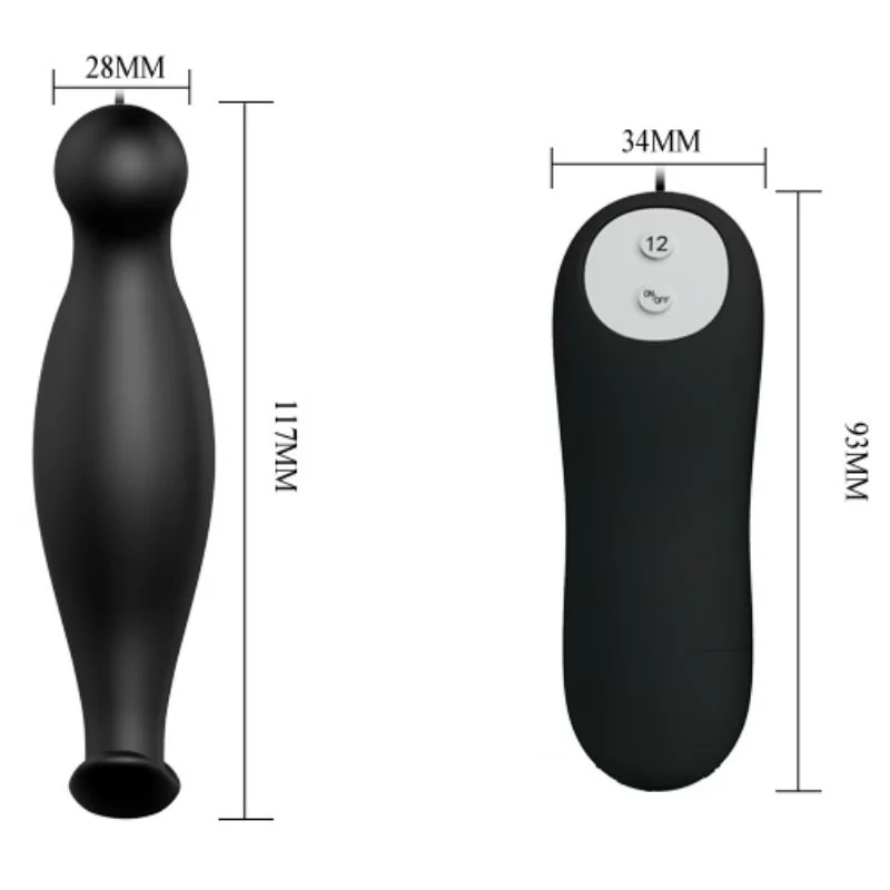 Pretty Love - Anal Plug Van Silicone 12 Vibratie Modi Zwart - Image 5