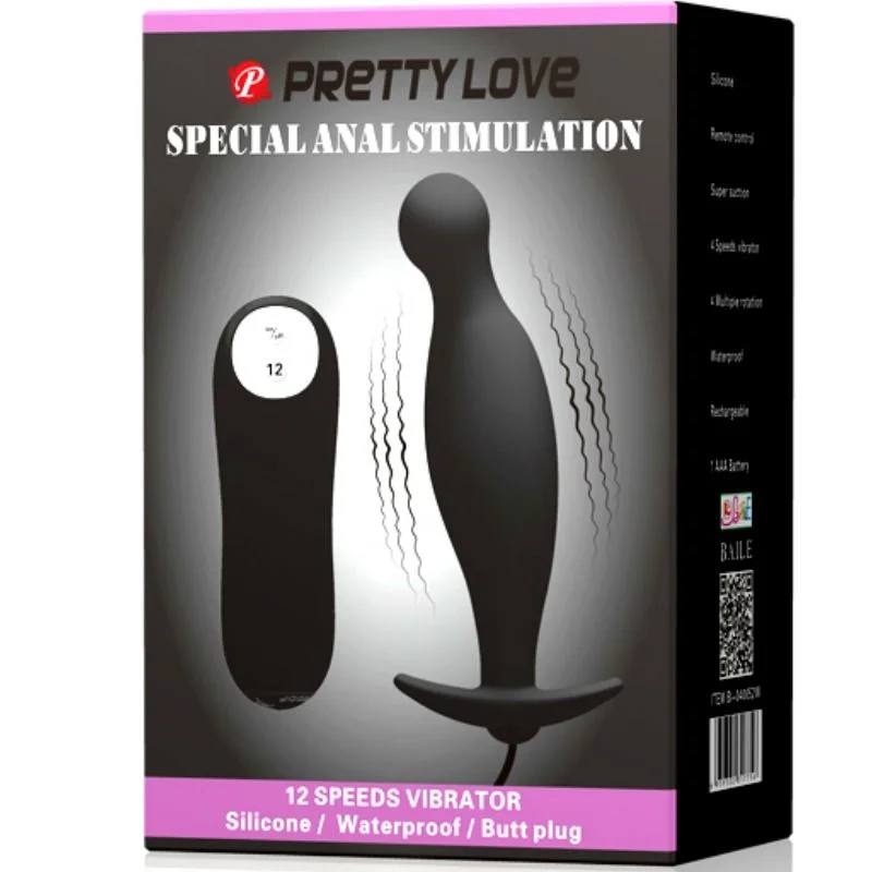 Pretty Love - Anal Plug Van Silicone 12 Vibratie Modi Zwart - Image 8