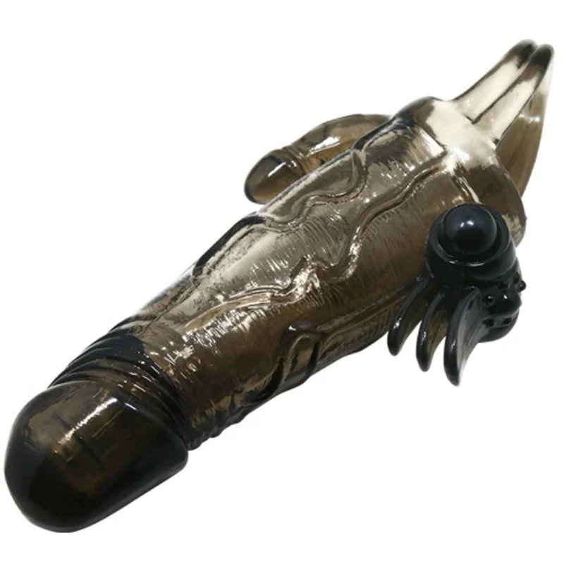 BAILE - COUVRE-PÉNIS BRAVE MAN AVEC STIMULATION CLITO ET ANAL DOUBLE BULLET NOIR 16.5 CM - Image 8