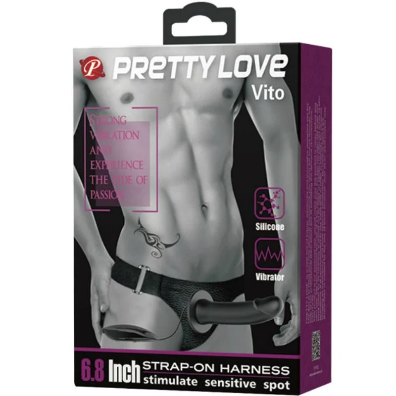 PRETTY LOVE - VITO STRAP ON WITH HOLLOW DILDO AND VIBRATION 17.3 CM - Image 8