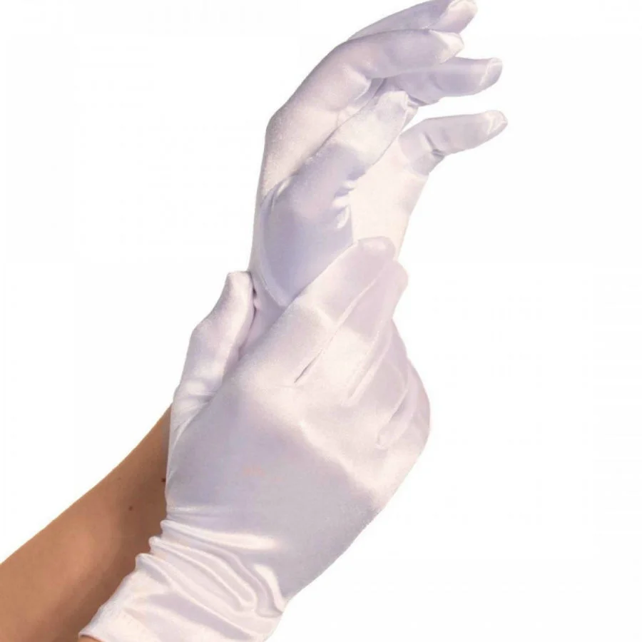 LEG AVENUE - SATIN GLOVES WHITE - Image 2