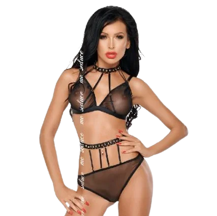ME-SEDUCE - DOTTY SET TWO PIECES BLACK
