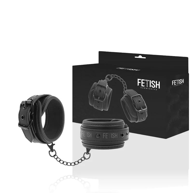 Fetish Submissive - Vegan Leeren Handboeien Met Neopreen Voering