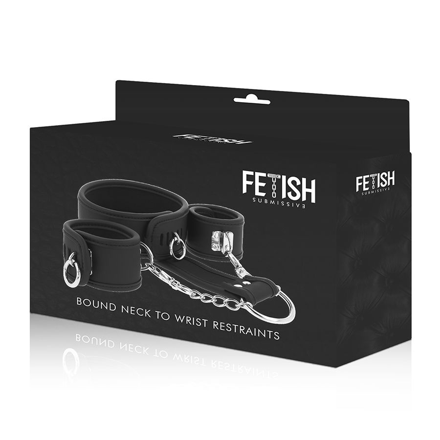 Fetish Submissive - Collier Et Menottes En Cuir Végan Avec Doublure En Noprène - Image 9