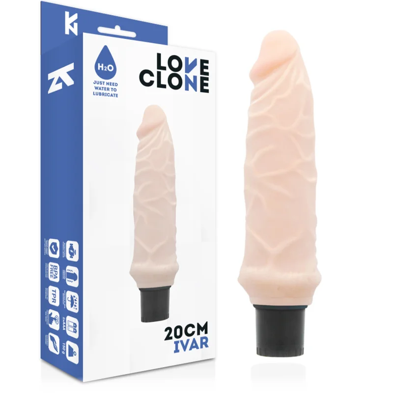 LOVECLONE - AUTOLUBRIFICERENDE VIBRATOR IVAR 20 CM -O- 3.7 CM