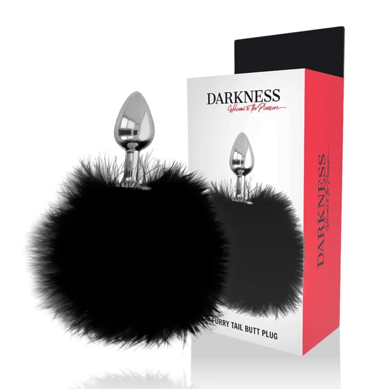 Darkness - Bouchon Extra Anal Avec Queue Noir 7 Cm