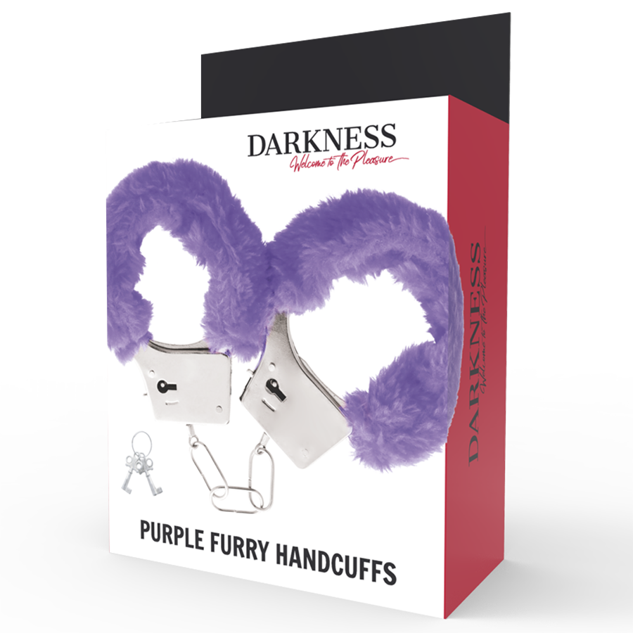 DARKNESS - LILAC LINED METAL HANDCUFFS - Image 4