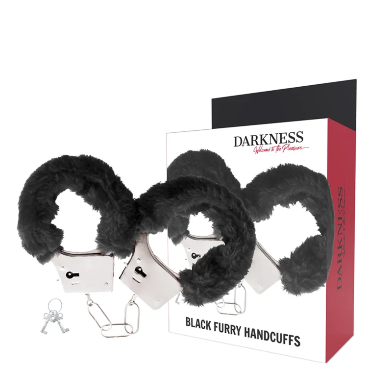 Darkness - Menottes En Métal Doublées Noires