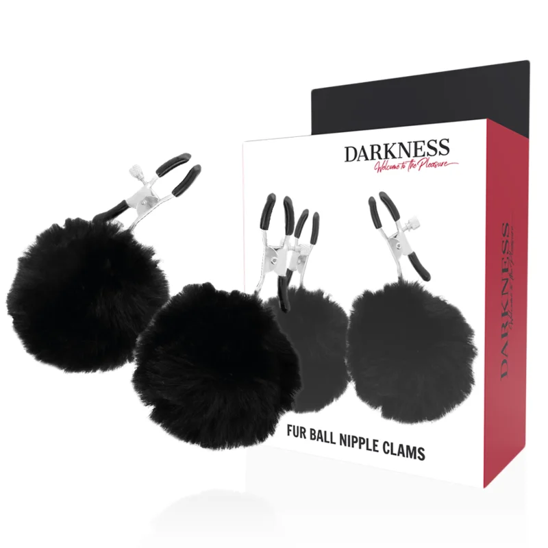 Darkness - Pinces À Tétons Avec Pom Poms 1